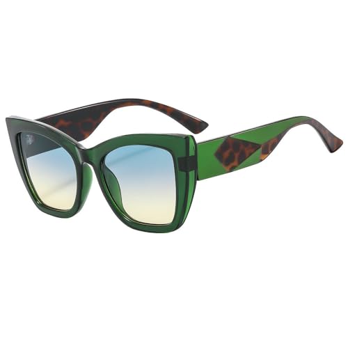 AGRIEVE Luxuriöse Cat-Eye-Sonnenbrille für Damen und Herren, modische Damen-Sonnenbrille, Retro-Sonnenbrille im Freien, UV400, grün, Einheitsgröße von AGRIEVE