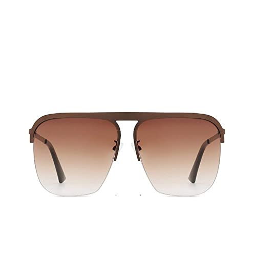 AGRIEVE Luxus Damen Quadratische Sonnenbrille Übergroße Sonnenbrille Damen Herren Mode Reise Strand Shades Brillen UV400, Goldbraun, Einheitsgröße von AGRIEVE