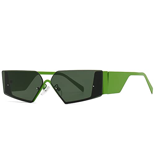 AGRIEVE Modische Vintage-Sonnenbrille ohne Rand, dreieckig, für Damen, klassisch, luxuriös, trendig, quadratisch, D5, Grün, Einheitsgröße von AGRIEVE