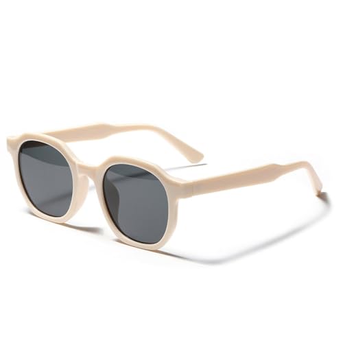 AGRIEVE Modische quadratische Sonnenbrille für Damen, Vintage-Brillenrahmen, trendig, klares Teebeige, Brillen für Herren, UV400-Sonnenbrille, Beigegrau, Einheitsgröße von AGRIEVE