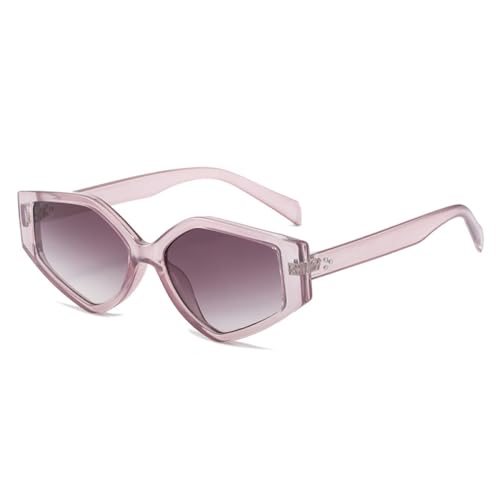 AGRIEVE Polygon Cat Eye Sonnenbrille für Damen, modische Verlaufsgläser, Vintage-Nieten, Sonnenbrille für Herren, Violett, Einheitsgröße von AGRIEVE