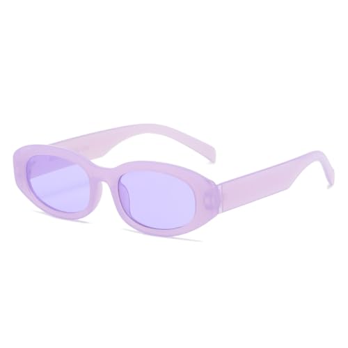 AGRIEVE Polygon-Sonnenbrille für Damen, modisch, schwarz, kleiner Rahmen, Vintage-Sonnenbrille, ovaler Farbverlauf, violett, Einheitsgröße von AGRIEVE
