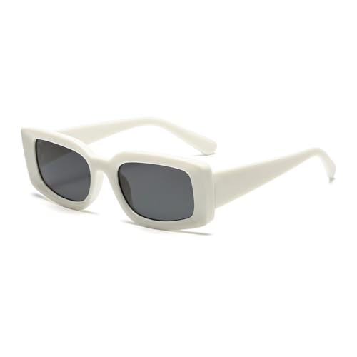 AGRIEVE Rechteckige Sonnenbrille für Damen und Herren, Retro-Sonnenbrille mit Farbverlauf, kleine sportliche quadratische Sonnenbrille, UV400, Beige, Einheitsgröße von AGRIEVE