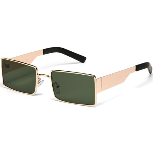 AGRIEVE Retro Fashion Square Sonnenbrille für Frauen Männer Metall Sonnenbrille Klassisch Vintage UV400 Outdoor Schatten, Gold G15, Einheitsgröße von AGRIEVE