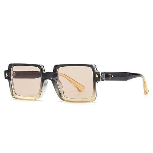 AGRIEVE Retro-Nieten Herren-Sonnenbrille mit Farbverlauf, UV400, modische Sonnenbrille für Damen, Champagner, Einheitsgröße von AGRIEVE