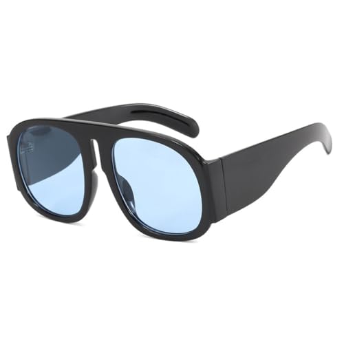 AGRIEVE Übergroße Vintage-Sonnenbrille für Damen und Herren, luxuriös, trendig, großer Rahmen, zweifarbig, Punk-Sonnenbrille für Damen, Schwarz/Blau, Einheitsgröße von AGRIEVE