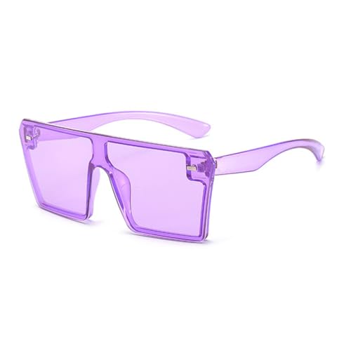 AGRIEVE Übergroße quadratische Sonnenbrille für Damen, modische flache Oberseite, Farbverlaufsbrille für Herren, Violett, Einheitsgröße von AGRIEVE