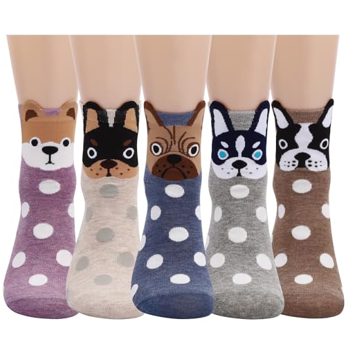 AGRIMONY Hundesocken für Frauen Mädchen Damen Freundin - Lustige Geburtstagsgeschenke Baumwolle Bunte Mit Motiv Socken - Muttertagsgeschenk Ostern Geschenke für Hundeliebhaber Weihnachtsgeschenke von AGRIMONY