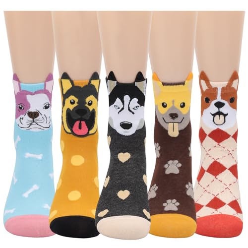 AGRIMONY Hundesocken für Frauen Mädchen Damen Freundin - Lustige Geburtstagsgeschenke Baumwolle Bunte Mit Motiv Socken - Muttertagsgeschenk Ostern Geschenke für Hundeliebhaber Weihnachtsgeschenke von AGRIMONY
