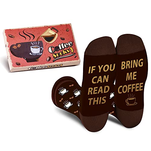 Lustige Kaffee Socken Herren Papa Junge - Wenn Du Das Lesen Kannst Bring Mir Kaffee - Bunte Männer Witzige Motiv Coole Verrückte Socken Ostern Geschenk Vatertag Weihnachten Strümpfe Geschenkideen von AGRIMONY