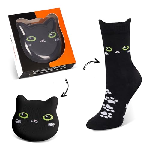 AGRIMONY Katzensocken für Frauen Mädchen Damen Freundin - Katzen Lustige Geburtstagsgeschenke Bunte Mit Motiv Socken - Muttertagsgeschenk Ostern Geschenke für Katzenliebhaber von AGRIMONY