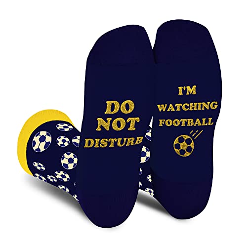 Lustige Socken Herren Papa Jungen-DO NOT DISTURB ,I 'M WATCHING FOOTBALL Socken Bunte Lustig Coole Verrückte Vatertagsgeschenke Ostern Witzige Geschenke Weihnachten Geschenkideen Geburtstagsgeschenk von AGRIMONY