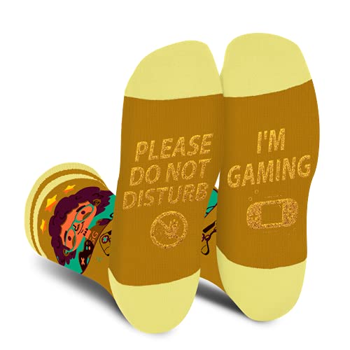 Lustige Gamer Gaming Socken Herren Papa Jungen-DO NOT DISTURB,I'M GAMING Socken Bunte Lustig Mit Motiv Coole Verrückte Vatertagsgeschenke Ostern Witzige Gamer Geschenke Weihnachten Geschenkideen von AGRIMONY