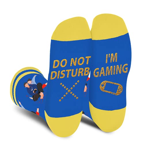 Lustige Gamer Gaming Socken Herren Papa Jungen-DO NOT DISTURB,I'M GAMING Socken Bunte Lustig Mit Motiv Coole Verrückte Vatertagsgeschenke Ostern Witzige Gamer Geschenke Weihnachten Geschenkideen von AGRIMONY