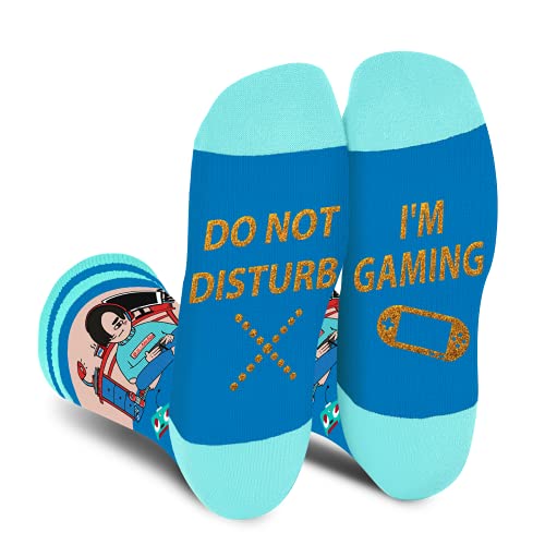 Lustige Gamer Gaming Socken Herren Papa Jungen-DO NOT DISTURB,I'M GAMING Socken Bunte Lustig Mit Motiv Coole Verrückte Vatertagsgeschenke Ostern Witzige Gamer Geschenke Weihnachten Geschenkideen von AGRIMONY