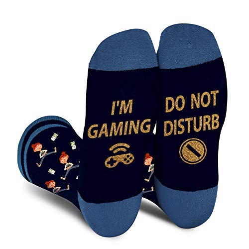 Lustige Gaming Socken Herren Papa Jungen-DO NOT DISTURB,I'M GAMING Socken Bunte Mit Motiv Coole Verrückte Vatertagsgeschenke Ostern Witzige Gamer Geschenke Weihnachten Valentinstag Geschenkideen von AGRIMONY