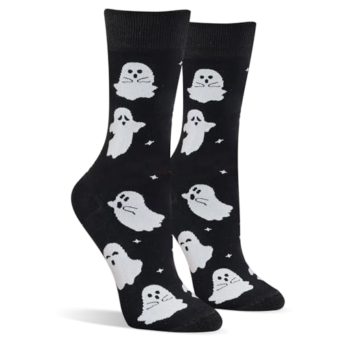 AGRIMONY Lustige Halloween Socken für Frauen Damen Teenager Mädchen Geist Gespenstisch Spaß Niedlich Verrückt deko Funky Crew Sockenn – Halloween-Geschenke Strümpfe kostüm von AGRIMONY