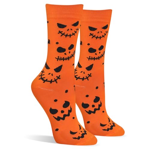 AGRIMONY Lustige Halloween Socken für Frauen Damen Teenager Mädchen Kürbis Spaß Niedlich Verrückt deko Funky Crew Sockenn – Halloween-Geschenke Strümpfe kostüm von AGRIMONY