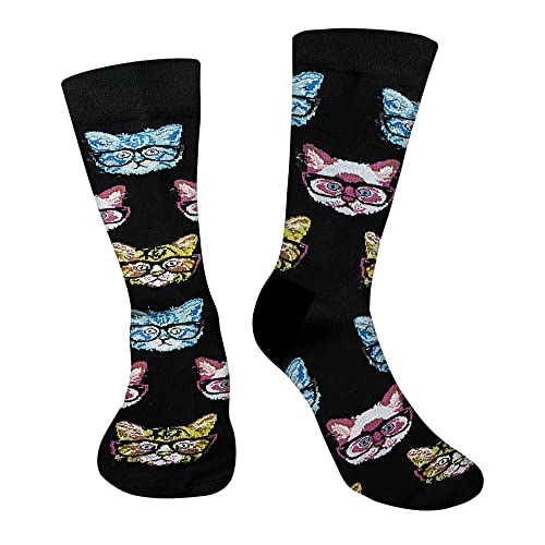 AGRIMONY Lustige Katzen Socken Herren Damen - Lustig Tier Bunte Coole Männer Socken Witzige Katzenliebhaber Valentinstag Vatertag Geschenke Weihnachten Geschenkideen Halloween Funny Socks von AGRIMONY