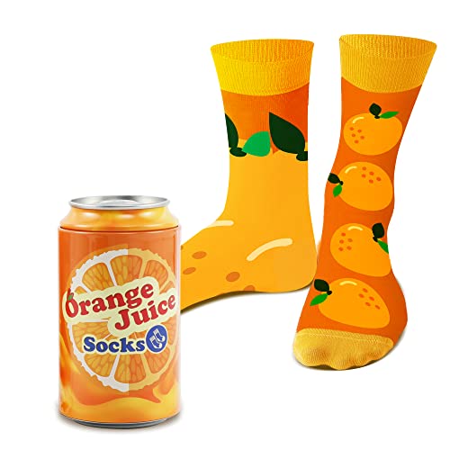 Lustige Orangensaft Socken Herren Papa Jungen - Bunte Lustig Männer Geschenke Witzige Coole Bedrucken Verrückte Motiv Orange Socken - Geschenk Vatertag Valentinstag Weihnachten Geburtstagsgeschenk von AGRIMONY