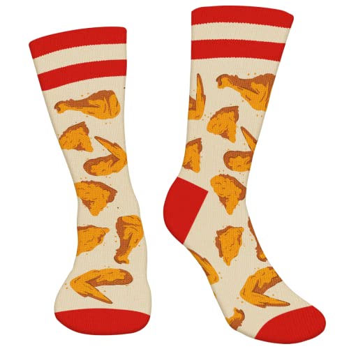 AGRIMONY Lustige Socken Herren Damen Jungen-Bunte Frittiertes Hähnchen Lebensmittel Männer Lustig Witzige Socken mit Motiv Coole Bedrucken Funny Socks-Valentinstag Geschenke Weihnachten Geschenkideen von AGRIMONY