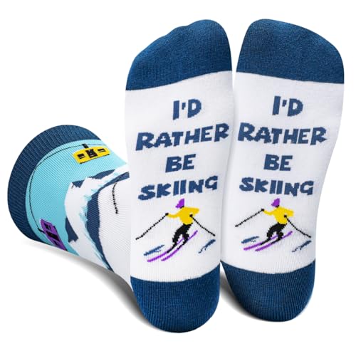 AGRIMONY Lustige Socken Herren - I'D RATHER BE Bunte Socken Männer Jungen Witzige Geschenke Weihnachten Ostern Geschenkideen von AGRIMONY