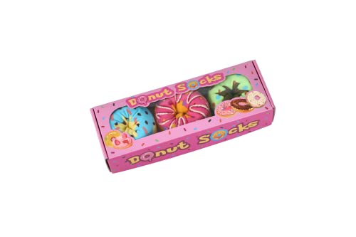 AGRIMONY Lustige Donut Socken Box - Lustig Bunte Coole Geschenke für Frauen Damen Teenager Mädchen Sie Freundin Mama Oma Frau - Witzige Ostern Muttertag Weihnachten Strümpfe Geschenkideen - 3 Paare von AGRIMONY