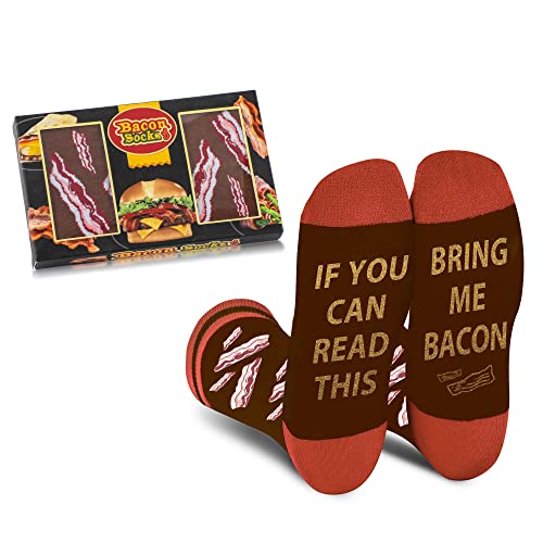 Lustige Bacon Socken Herren Papa Junge - Wenn Du Das Lesen Kannst Bring Mir Bacon - Bunte Männer Freund Witzige Motiv Coole Socken - Ostern Geschenk Vatertag Weihnachten Strümpfe Geschenkideen von AGRIMONY