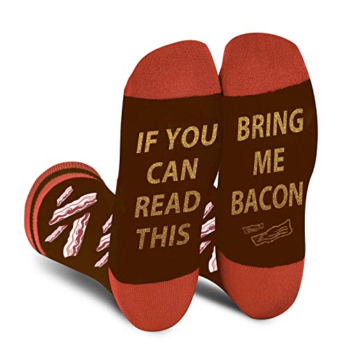 Lustige Bacon Socken Herren Papa Junge - Wenn Du Das Lesen Kannst Bring Mir Bacon - Bunte Männer Freund Witzige Motiv Coole Socken - Ostern Geschenk Vatertag Weihnachten Strümpfe Geschenkideen von AGRIMONY