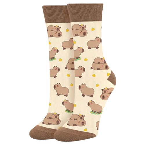 Lustige Capybara Socken Damen Mädchen Mama Frau Oma-Bunte Tier Lustig Frauen Motiv Witzige Süße Coole Verrückte Socken - Katzenliebhaber Geschenk Muttertag Weihnachten Geschenkideen Funny Socks von AGRIMONY