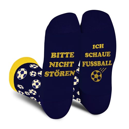 Lustige Fußball Socken Herren Papa Jungen - ICH SCHAUE FUSSBALLSocken Bunte Lustig Motiv Coole Verrückte Vatertagsgeschenke Ostern Witzige Gamer Geschenke Weihnachten Geschenkideen von AGRIMONY