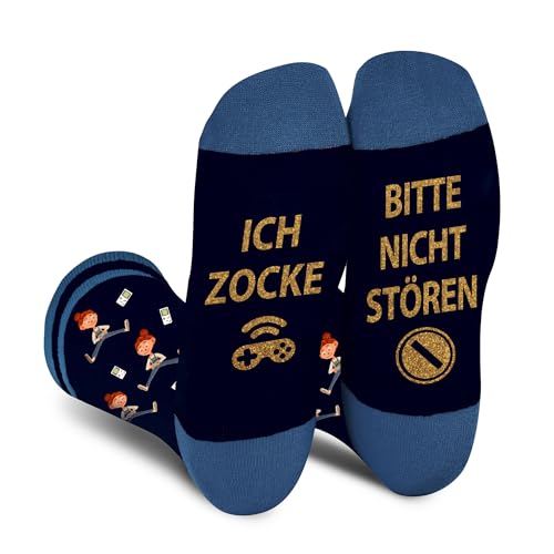 Lustige Gaming Socken Herren Papa Jungen- ICH ZOCKE Socken Bunte Mit Motiv Coole Verrückte Vatertagsgeschenke Ostern Witzige Gamer Geschenke Weihnachten Valentinstag Geschenkideen von AGRIMONY