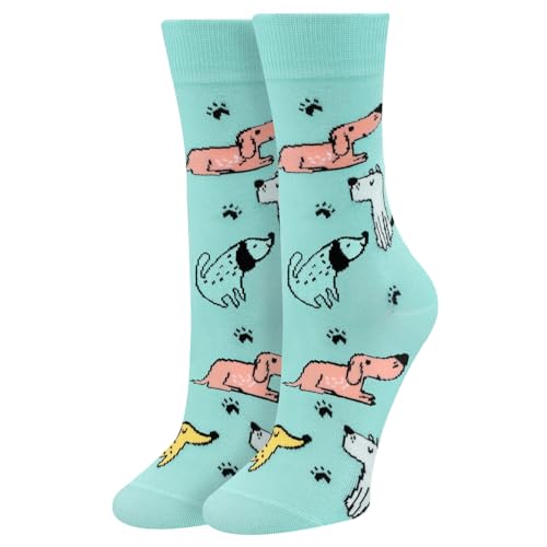 Lustige Hund Socken Damen Mädchen Mama Frau Oma-Bunte Tier Cat Lustig Frauen Motiv Witzige Süße Coole Verrückte Socken Katzenliebhaber Geschenk Muttertag Weihnachten Geschenkideen Funny Socks von AGRIMONY