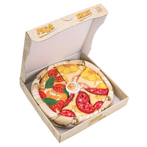 Lustige Pizza Socken Box Damen Teenager Mama Mädchen-Geschenke für Frauen Bunte Lustig Witzige Verrückte Muttertagsgeschenk Socken Motiv Ostern Geschenkideen Weihnachten Geburtstagsgeschenk - 4 Paar von AGRIMONY