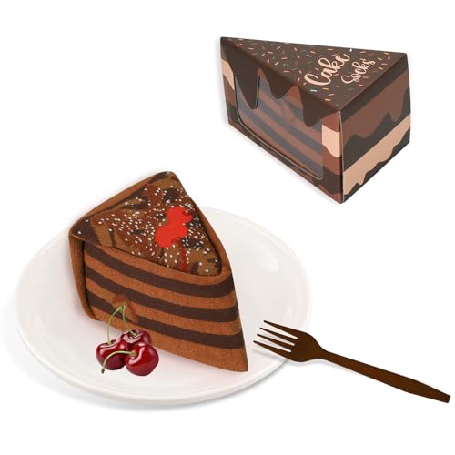 Lustige Schokoladenkuchen Socken Box - Lustig Bunte Coole Geschenke für Frauen Damen Teenager Mädchen Mama Freundin - Witzige Muttertagsgeschenk Ostern Valentinstag Weihnachten Strümpfe Geschenkideen von AGRIMONY