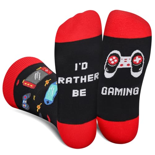 AGRIMONY Lustige Socken Herren - I'D RATHER BE Bunte Socken Männer Jungen Witzige Geschenke Weihnachten Ostern Geschenkideen von AGRIMONY