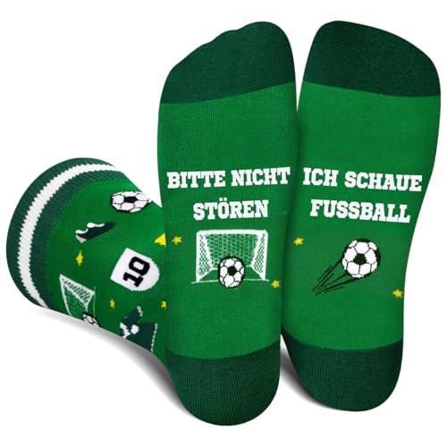 Lustige Socken Herren Damen Jungen - Witzige Socken mit Spruch BITTE NICHT STÖREN, ICH SCHAUE FUSSBALL - Bunte Coole Verrückte Geschenke Weihnachten Ostern Vatertag Geschenkideen für Papa Männer von AGRIMONY
