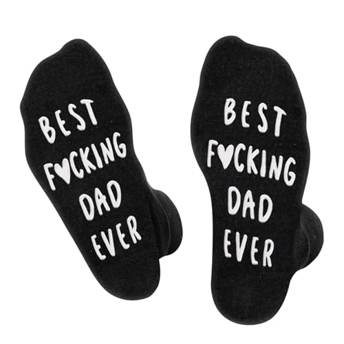 Lustige Socken Herren Papa - BEST DAD EVER Geschenke für Männer Vater Daddy - Bunte Witzige Motiv Verrückte Socken Happy Funny Socks - Geburtstagsgeschenk Vatertag Weihnachten Strümpfe Geschenkideen von AGRIMONY