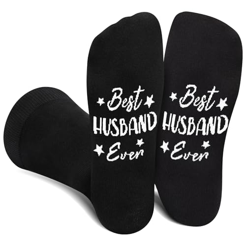 Lustige Socken Herren Männer - BEST HUSBAND EVER Hochzeitstag Geschenke für Mann Junge - Neuheit Valentinstags Witzige Coole Bunte Motiv Verrückte Funny Socks Geschenke für Ihn Freund Weihnachten von AGRIMONY