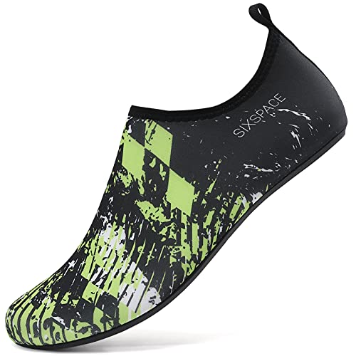 AGSOFT Badeschuhe Schwimmschuhe Wassersportschuhe Atmungsaktiv Schnell Trocknend Strandschuhe rutschfeste Leichte Surfschuhe Aquaschuhe für Damen Herren Grün(36 EU) von AGSOFT