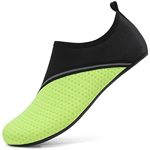 AGSOFT Badeschuhe Schwimmschuhe Wassersportschuhe Atmungsaktiv Schnell Trocknend Strandschuhe rutschfeste Leichte Surfschuhe Aquaschuhe für Damen Herren Grün(39 EU) von AGSOFT