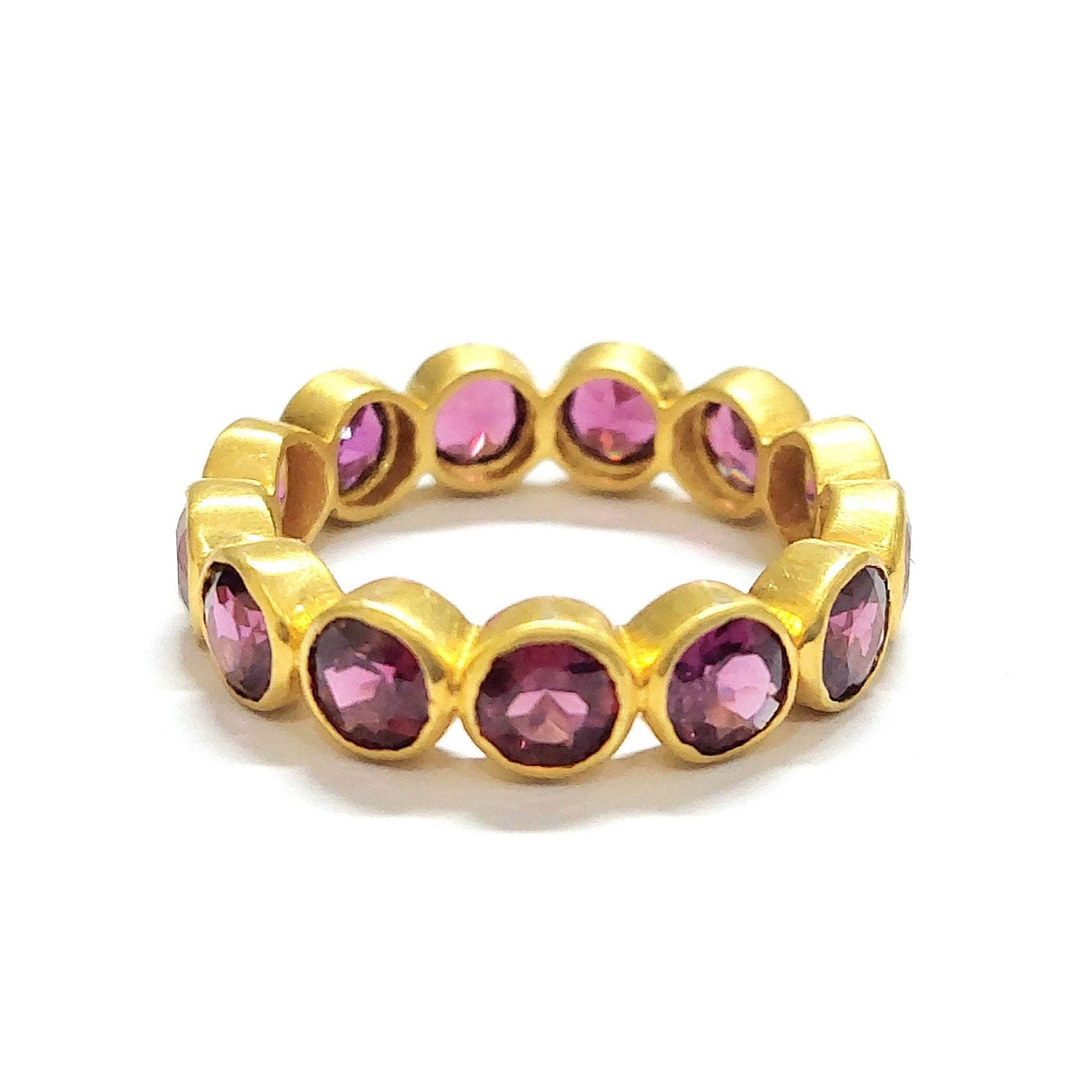 Rhodolith Granat 18K Gold Ring, Natürlicher Frauen Geschenk Für Sie, Braut Band, Schmuck, Rosa Stein Ring von AGStoreaccessories