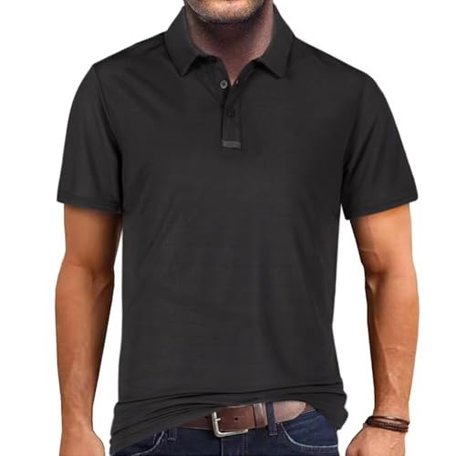 AGTCARE Herren Polo Shirt Kurzarm Sport T-Shirt Button Basic Athletic Golf Polos für Männer von AGTCARE