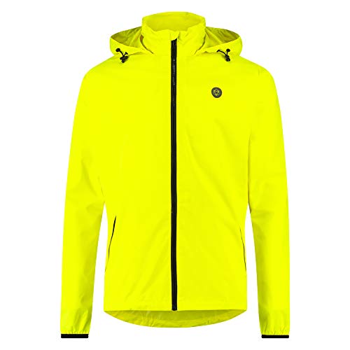 AGU GO Essential Regenjacke Damen & Herren, Fahrradjacke Wasserdicht & Winddicht, Atmungsaktiv, Reflektierend, Unisex, L, Gelb von AGU