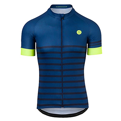 AGU Melange Fahrradtrikot Essential Herren, Atmungsaktive Radtrikot, Schnell Trocknend Material, Fahrradbekleidung für Männer, aus 100% Polyester, Blau - L von AGU