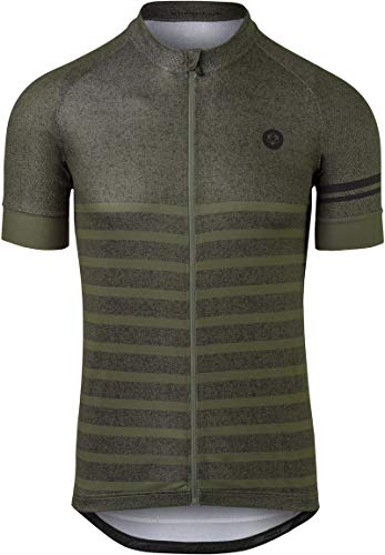 AGU Melange Fahrradtrikot Essential Herren, Atmungsaktive Radtrikot, Schnell Trocknend Material, Fahrradbekleidung für Männer, aus 100% Polyester, Grün - L von AGU