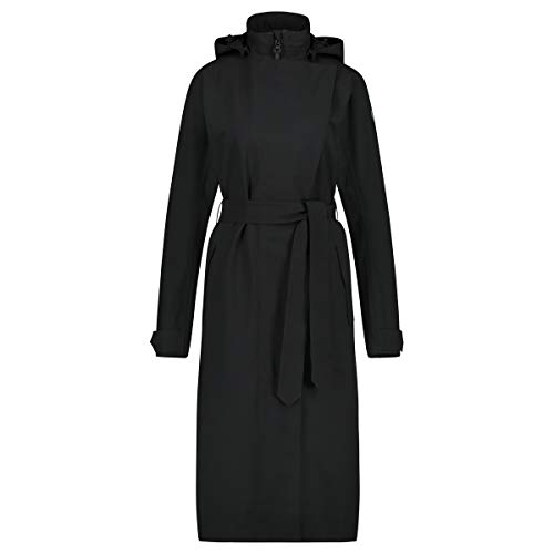 AGU Trench Coat Long Regenjacke Urban Outdoor Damen All Black XL von AGU