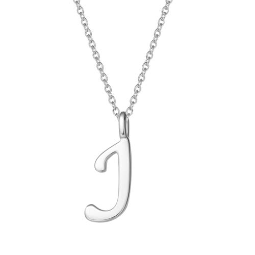 AGVANA Kette mit Buchstabe J Anhänger aus 925 Sterling Silber Namenskette Alphabet Initialen Halskette für Damen Mädchen mit Geschenkbox, Kettenlänge 40+5 cm von AGVANA