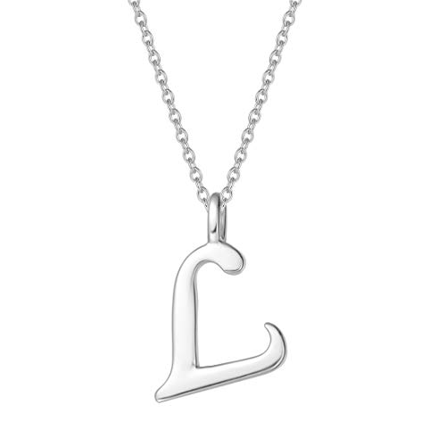 AGVANA Kette mit Buchstabe L Anhänger aus 925 Sterling Silber Namenskette Alphabet Initialen Halskette für Damen Mädchen mit Geschenkbox, Kettenlänge 40+5 cm von AGVANA