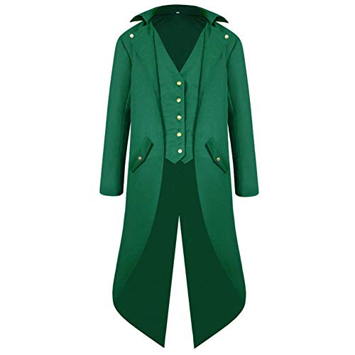 AGYMNX Mittelalter Jacke Herren Gothic Kleidung Steampunk Frack Mantel Vintage Mantel Retro Gehrock Jacke Viktorianischen Karneval Kost�m Cosplay Halloween Fashing Smoking Kost�m Gr�n 3XL AGYMNX Mittelalter Jacke Herren Gothic Kleidung Steampunk Frack Mantel Vintage Mantel Retro Gehrock Jacke Viktorianischen Karneval Kost�m Cosplay Halloween Fashing Smoking Kost�m Gr�n 3XL von AGYMNX